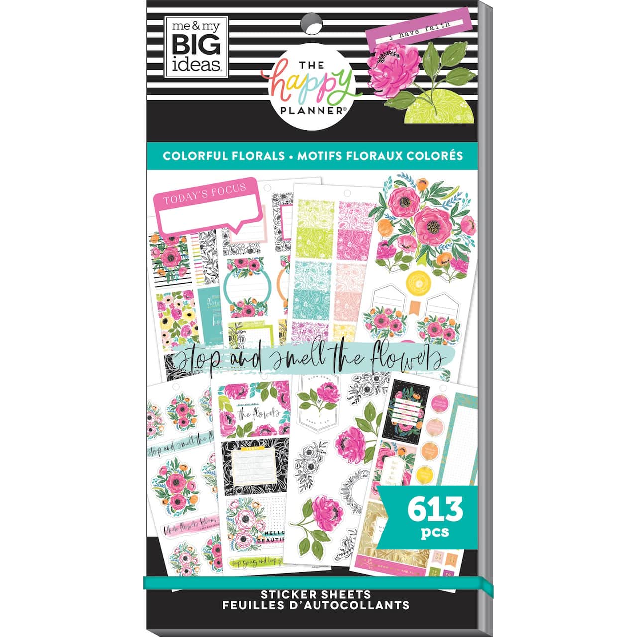 Paquet économique d'autocollants, motifs floraux colorés de The Happy Planner